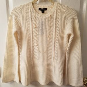 NWT Ann Taylor Cream Sweater